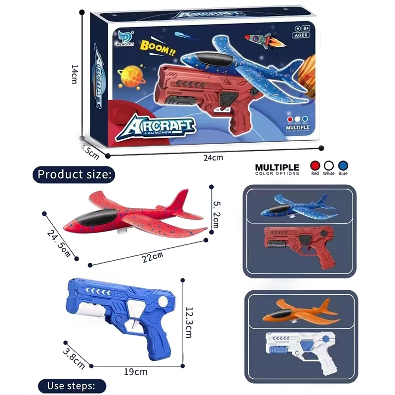 Factory Werbeartikel 24cm Mini Bunte Foam Aircraft Launcher Spielzeug für Geschenk Für Jungen
