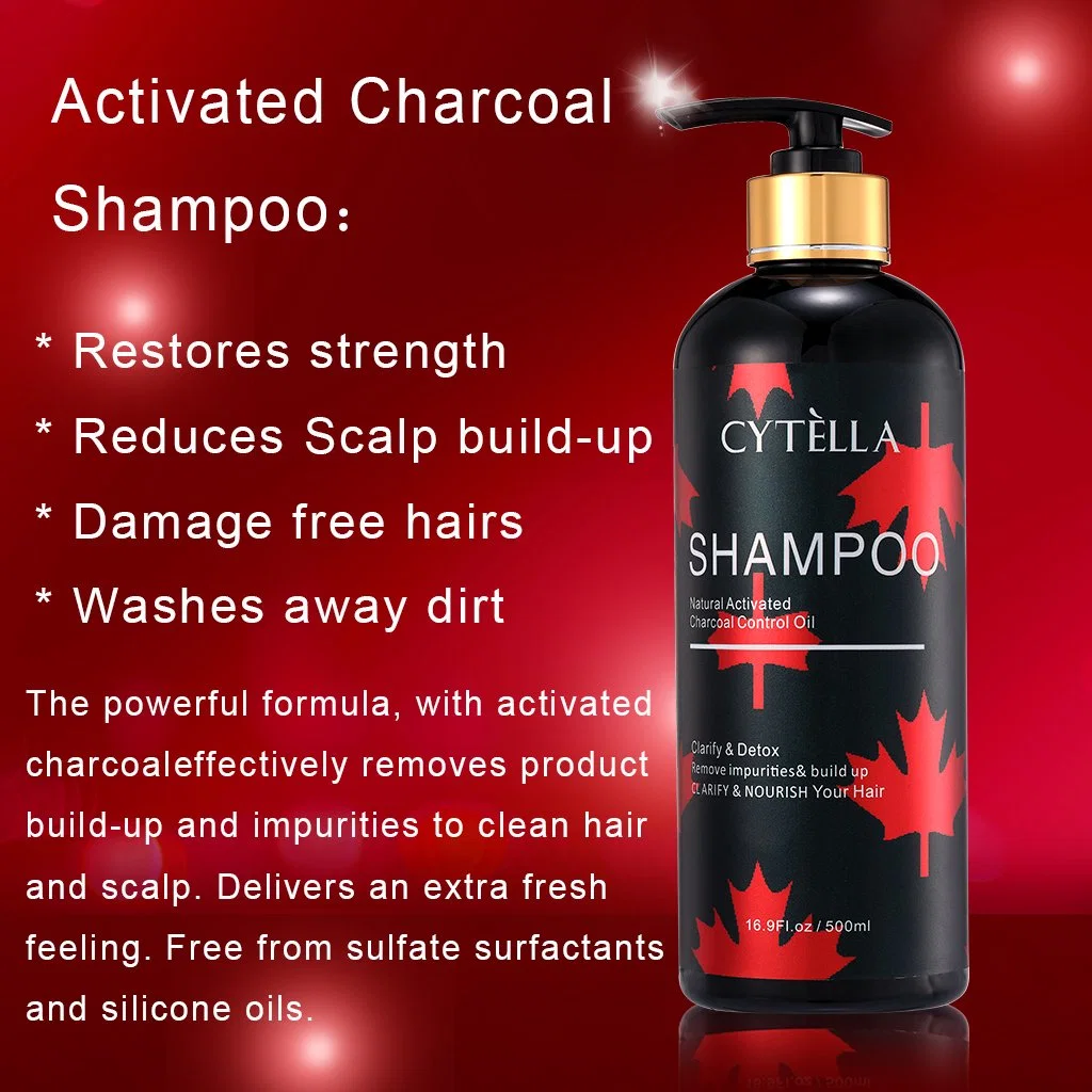 Restaurar hebras dañadas seco suave suave un cabello brillante el carbón activado y la queratina Shampoo