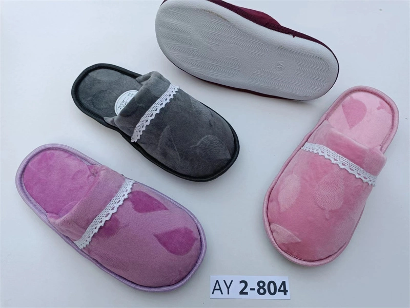 Custom Winter Warm Plush Antiskid Woman Indoor House Home Slipper