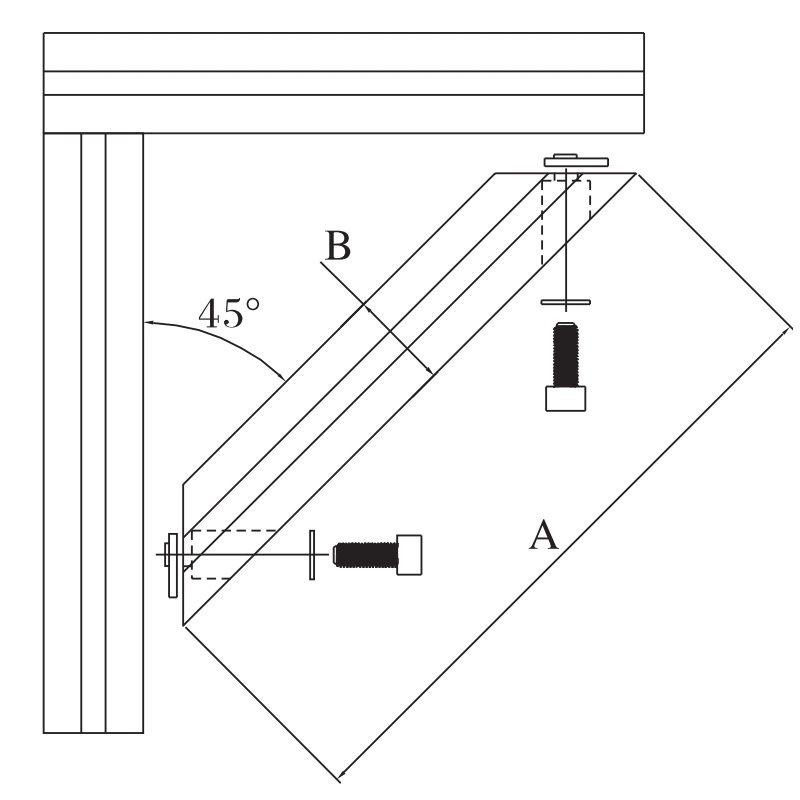 Fabricante da China a-1005 2040-480 mm 2040A conector de extrusão de alumínio 20 * 40 mm