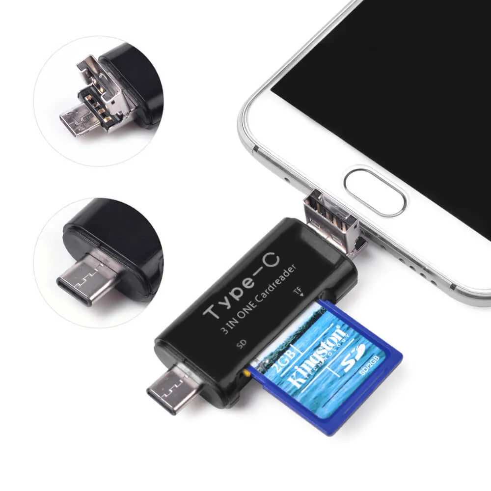 Transferencia rápida de datos con un lector de tarjetas USB 3,0 para smartphone Para tarjetas SD/Micro-SD