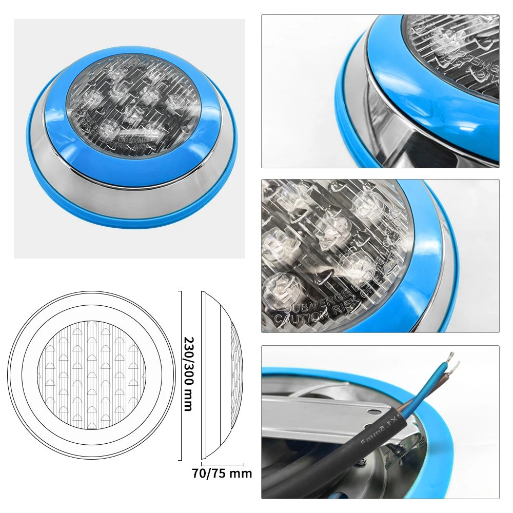 Stainless Steel IP68 Under Water Spotlight Diving Submersible Swimming Pool Light LED Underwater Light RGB Pool Light