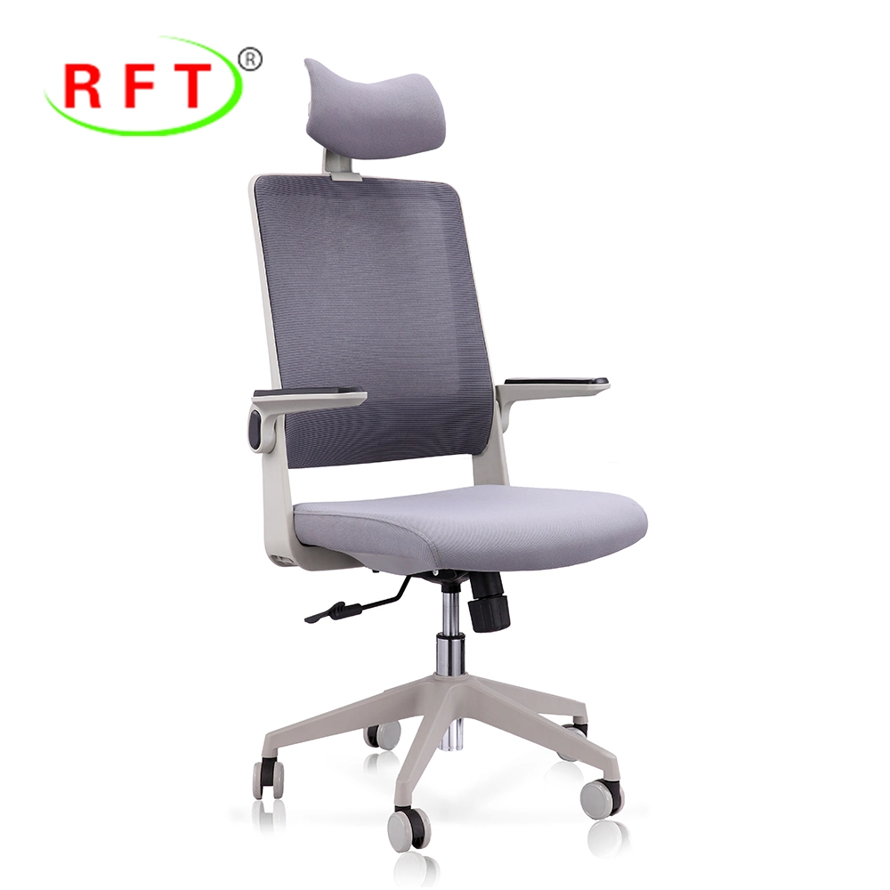 Malla de nylon blanco Ergonomía Muebles de oficina Escritorio silla con brazos reversible