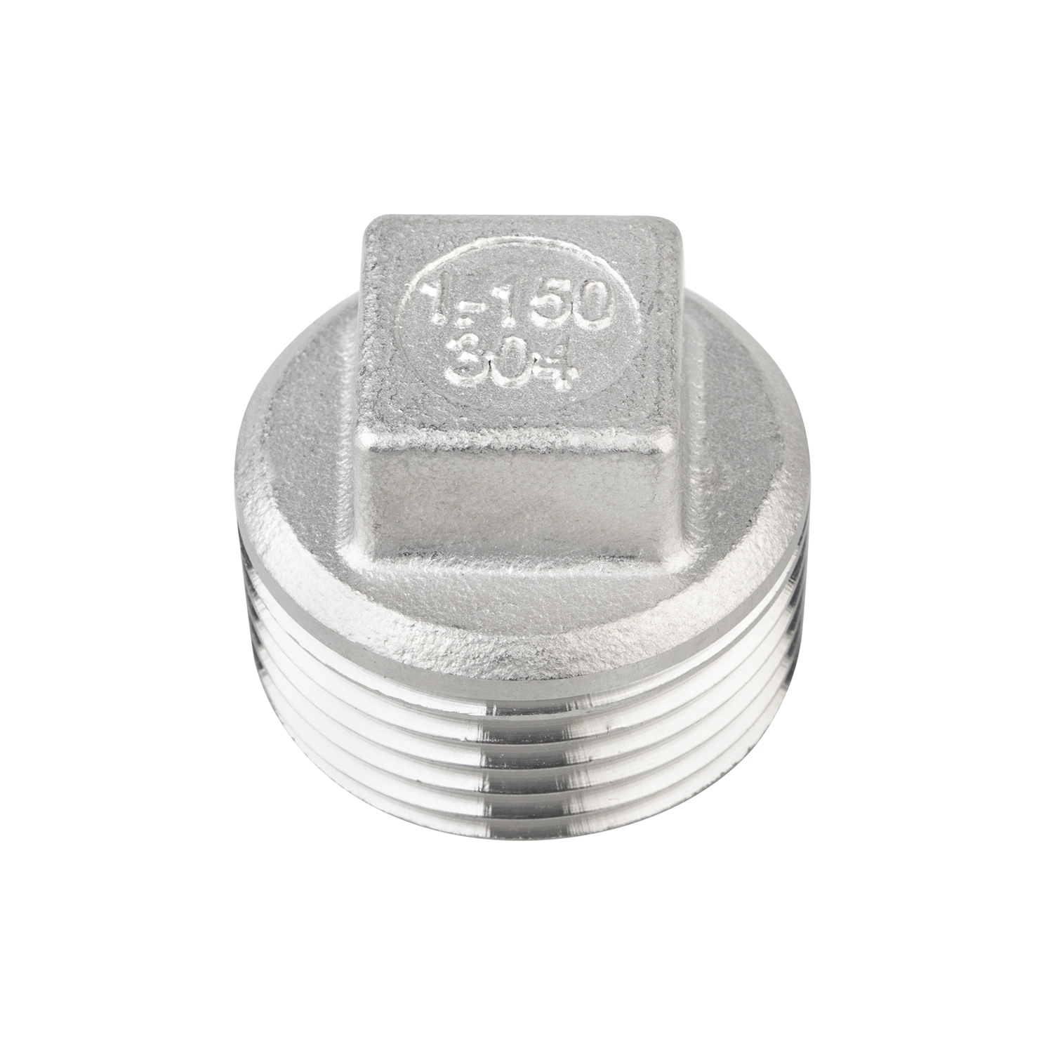 Tubo de acero inoxidable Fitting1/4"-4" NPT BSPT rosca macho exterior sólido Tapón de cabeza