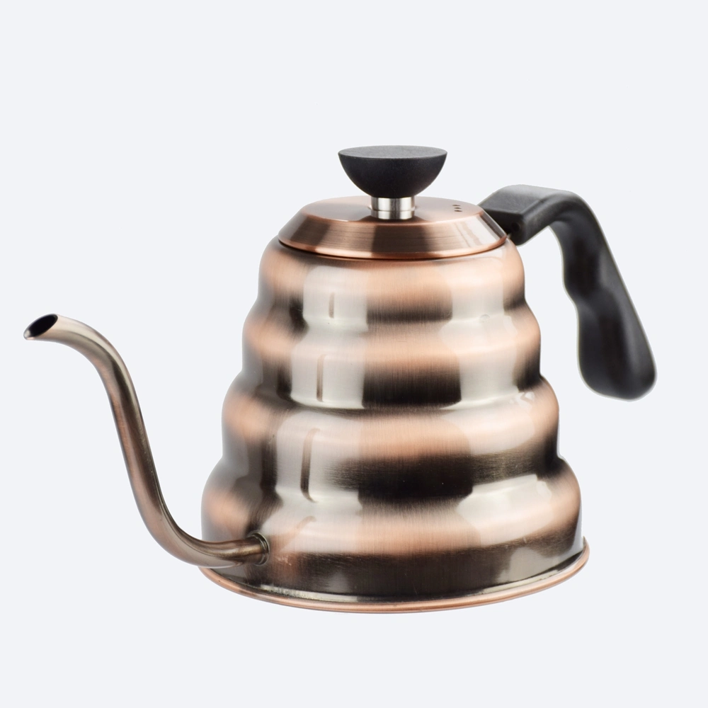 Ménage de cuisine couché Ecocoffee Cooper Barista V60 Les choux de col de cygne Versez sur le café Bouilloire 1,0 l 1.2L avec Therometer théière