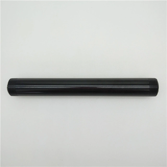 Black Coated Carbon Steel Pipe Fittings Male Threaded Pipe Connector for Home Furniture