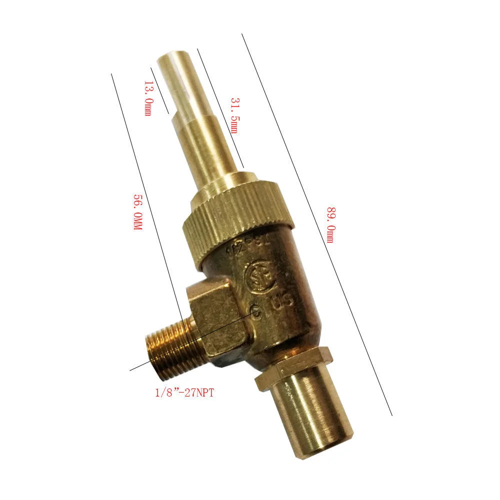 Commercial Stove 1/8NPT Gas Valvewith Copper Nozzle 8mm Valve Shaft Control Valve