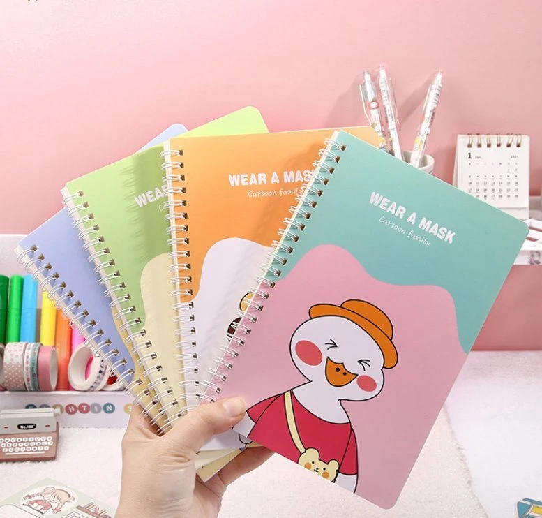 A5 Cartoon Color Printed Diary Book Lined Paper Spiral Binding Notebook