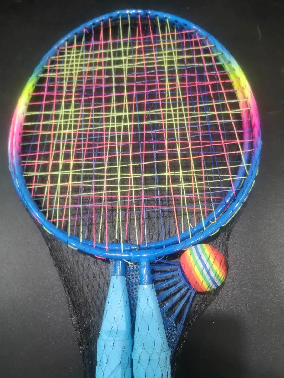 Cheap Price Iron Badminton Racket in Mesh Bag Rainbow Color