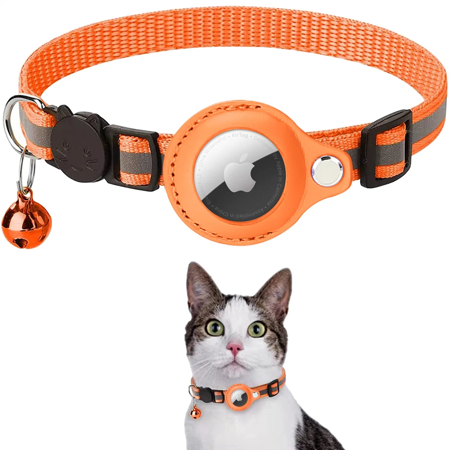 Hot Selling Cat Supplies Persionalized Logo Nylon Air Tag Collars