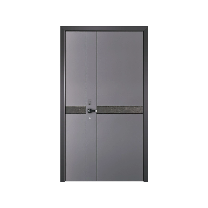 Fingerprint Recognition Automatic Doors Classical Wooden Entrance Doors Energy-Saving Door