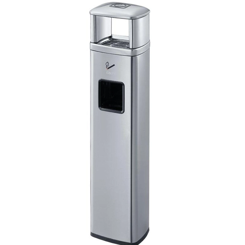 Rectangular Stainless Steel Ash Bucket Rubbish Bin Indoor Hotel Elevator Entrance Trash Can