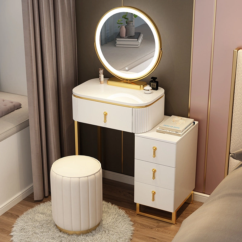 2023 Hot Sale Match Dressing Table Chairs Storage Cabinet Combine Office Table Makeup Corner Vanity Set