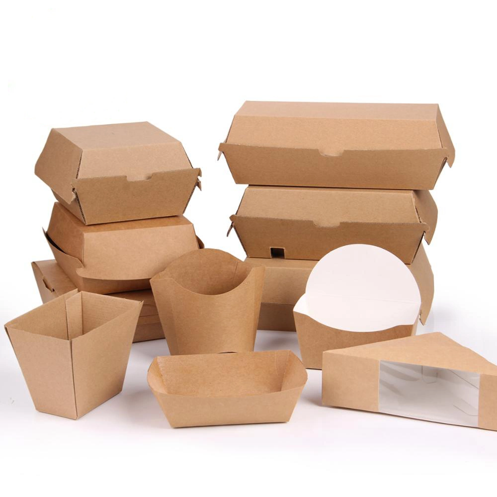 Micro Flute Brown Food Packaging Paper Cardboard Burger Box