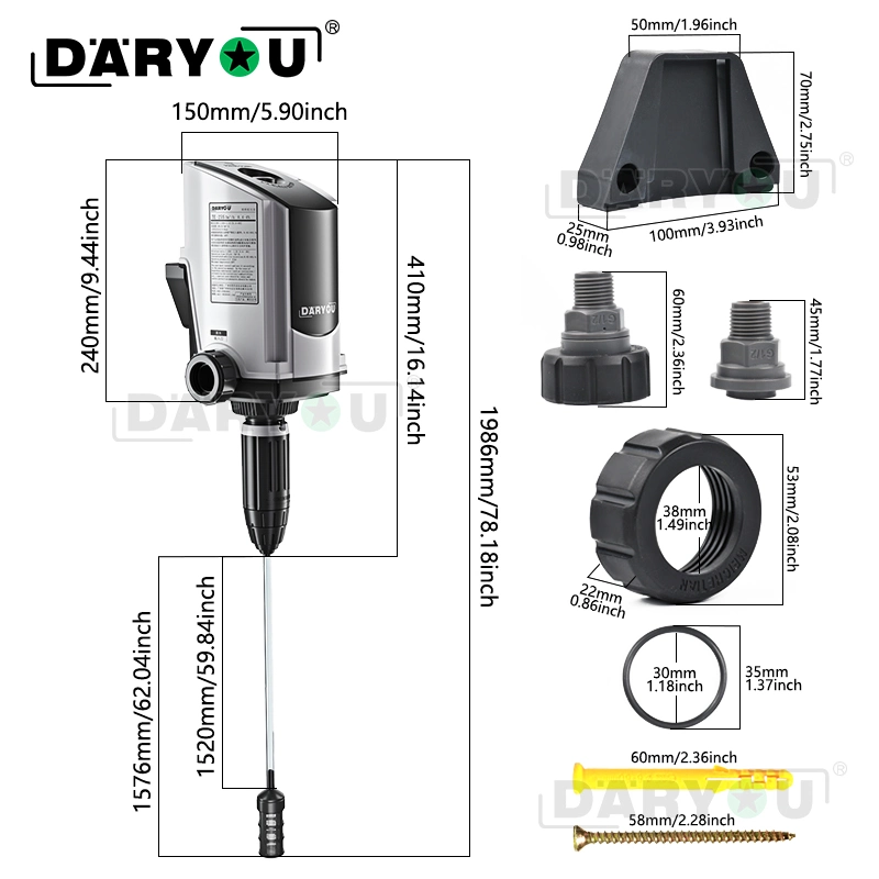 أداة ري لحاقن الأسمدة التي تعمل بالماء من Daryou Automatic Dosing Device Water-Injector Gardening Irriing Tool حاقن الأسمدة للمزرعة والرعاية