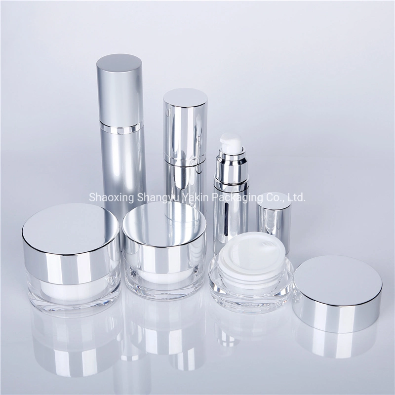 High quality/High cost performance Aluminum Silver Airless Pump Bottle Cosmetic Airless Bottle