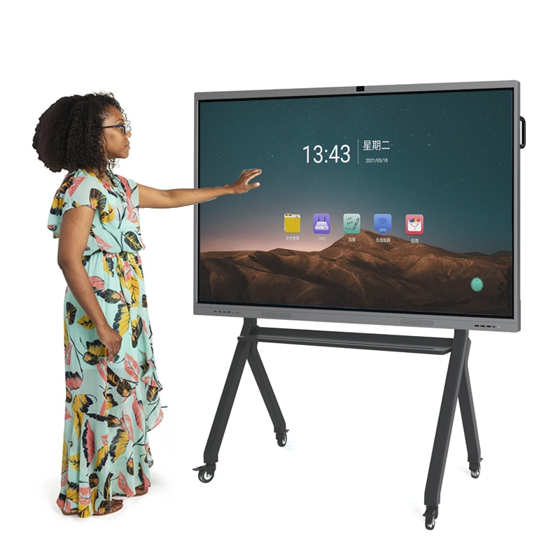 65 75 85 100 Inch Android Smart Board Teaching Interactive TV Display Touch Screen Digital Whiteboard for Classroom Meeting