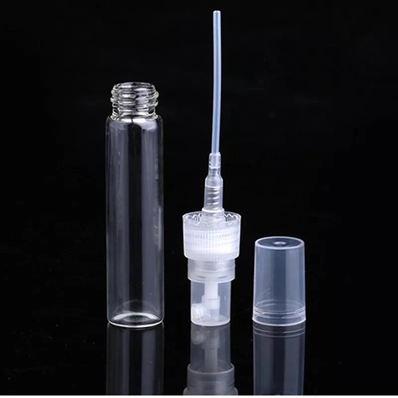 Free Sample 5ml 10ml Portable Transparent Perfume Cosmetic Plastic Spray Bottle Glass with Cap