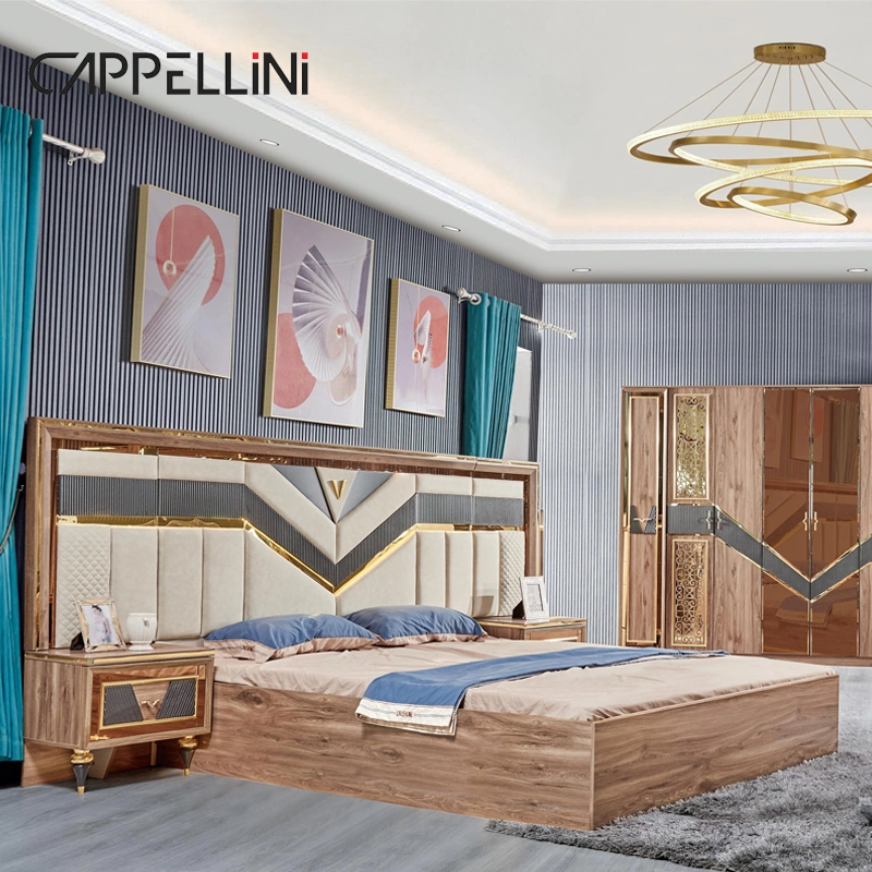 China Großhandel King Size Holz Rahmen Leder Bett Moderner Luxus Komplette Queen-Zimmer-Möbel Aus Holz