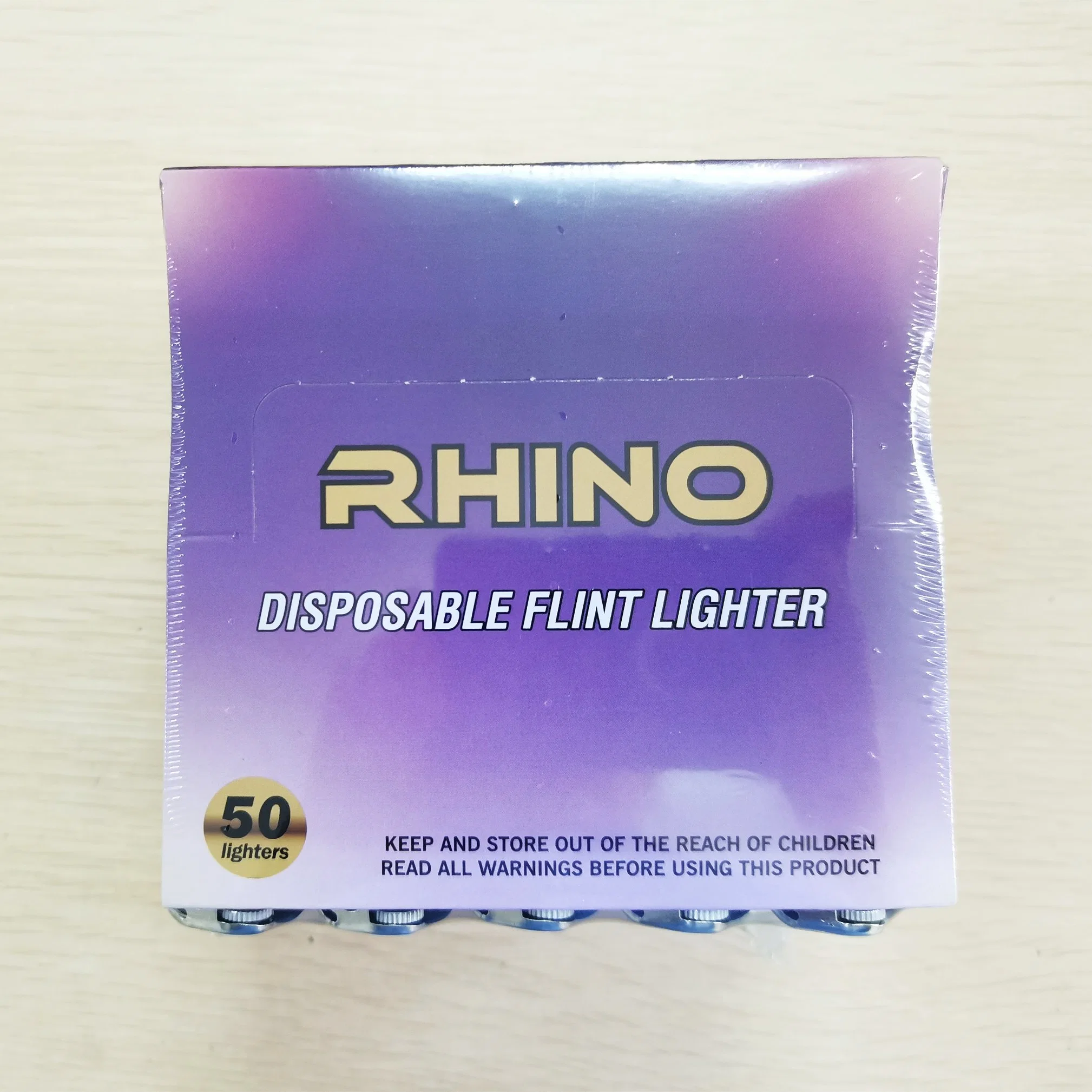 Rhino Lighter in USA Assorted Colors 50 Count Tray Easy to Carry