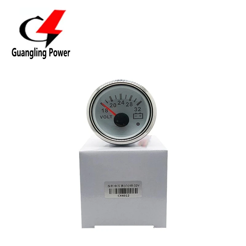 52mm Voltmeter Gauge Electrical Needle White Faceplate 18V~32V Voltage Meter Gauges