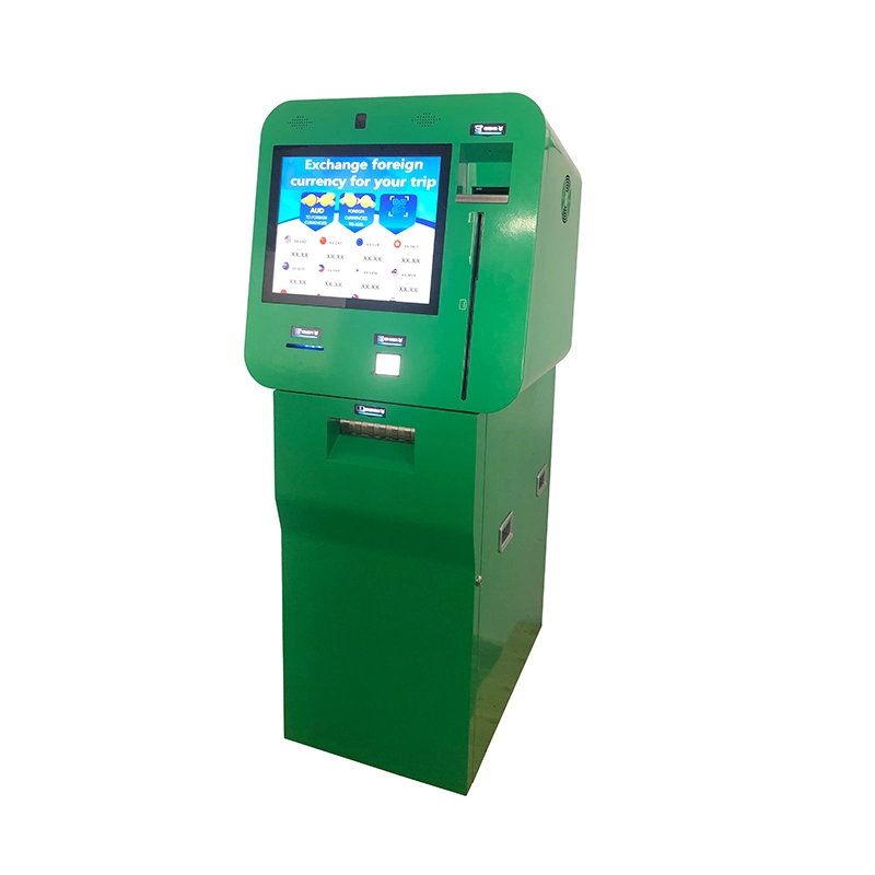 Autoservicio de pagos Kiosk máquina de depósito de efectivo Cajero automático Kiosk Moneda Cambiar máquina con servicio de llave de mano