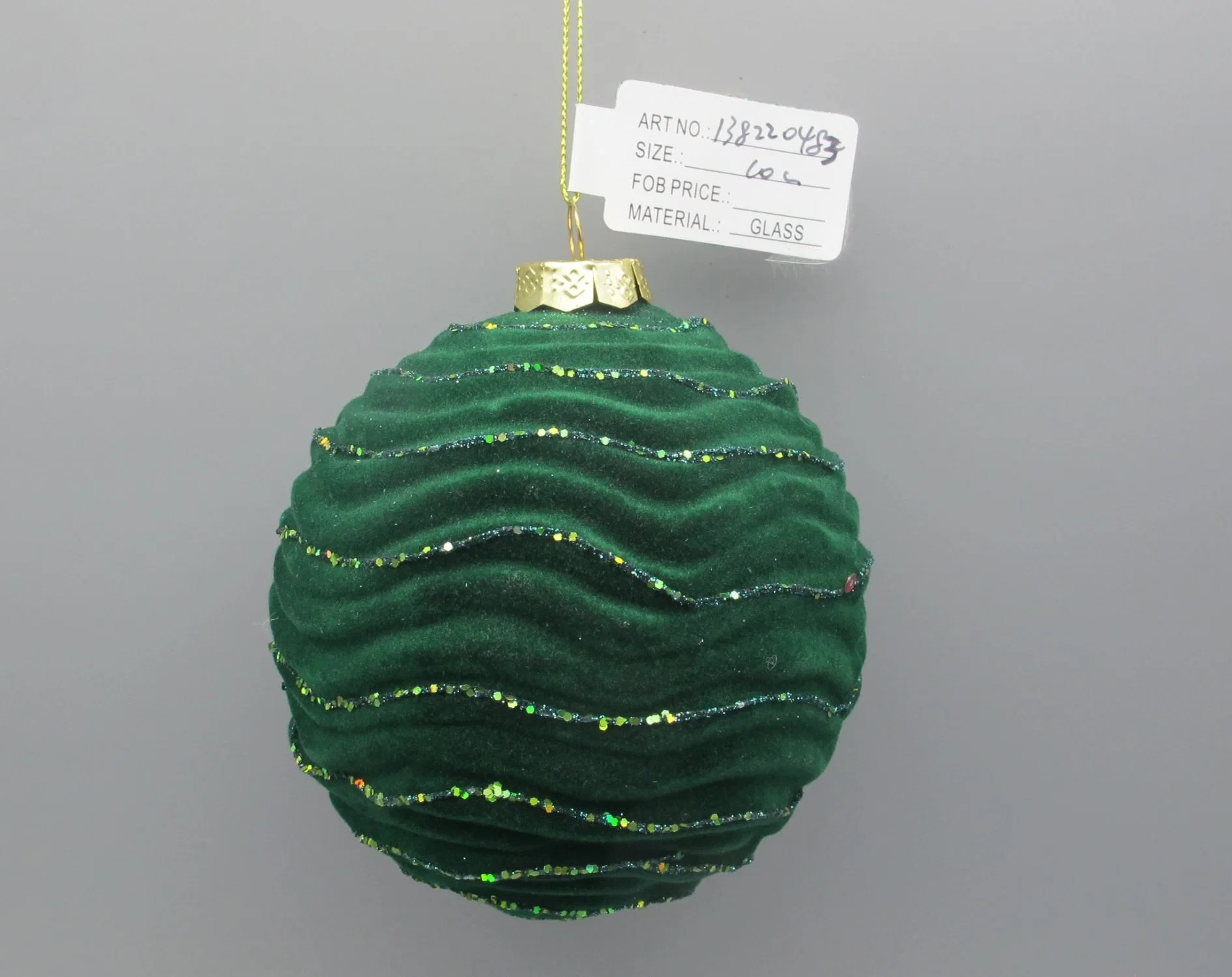 2023 Flocking Techonology Xmas LED Motif plástico de espuma de cristal artificial Árbol patrón de Navidad Ornament bola de vidrio para la decoración del árbol