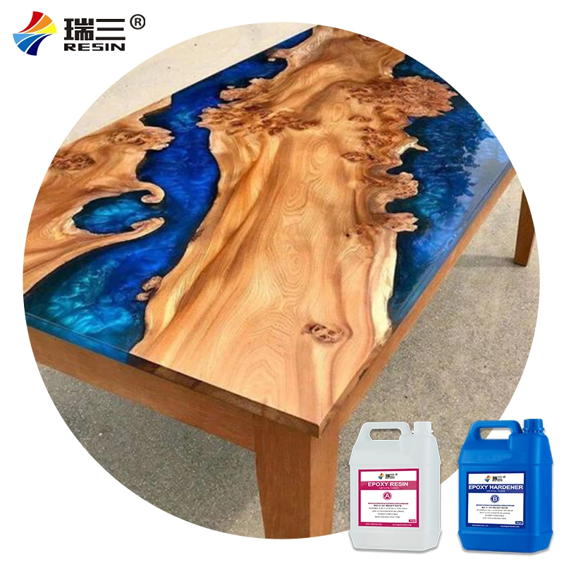 Transparent Clear Epoxy Resin for Wood Table River Mix with Pigments