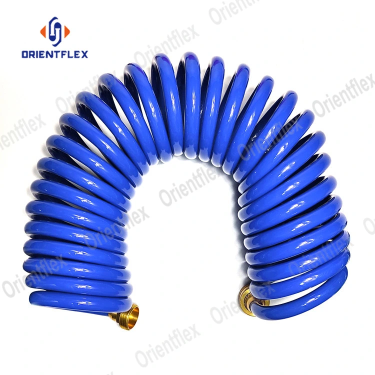 Plastic Pneumatic PU Recoil Water Air Spiral Hose Set