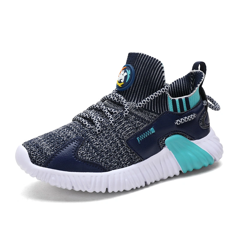 Factory Wholesale/Supplier Size 29-37 Fly Knitting Breathable Soft Sole Kids Shoes for School Children