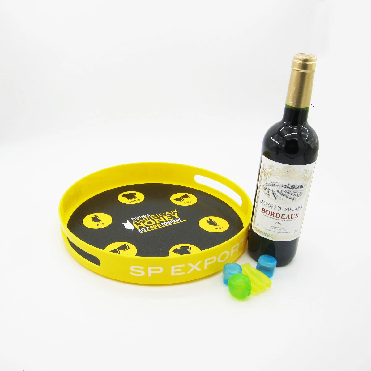Wine Glass Serving Tray Customized Printed Logo for Bar Promotional