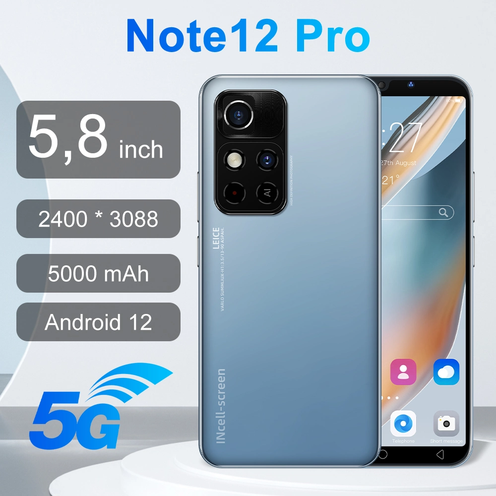 Hot Sale Brand New Phone Model Note12 PRO 16GB 1 T, 8GB 512GB, 4GB 64GB, 6GB 128GB, 8GB 256GB Android Smart Phone, Viqee Mobile Phones OEM/ODM