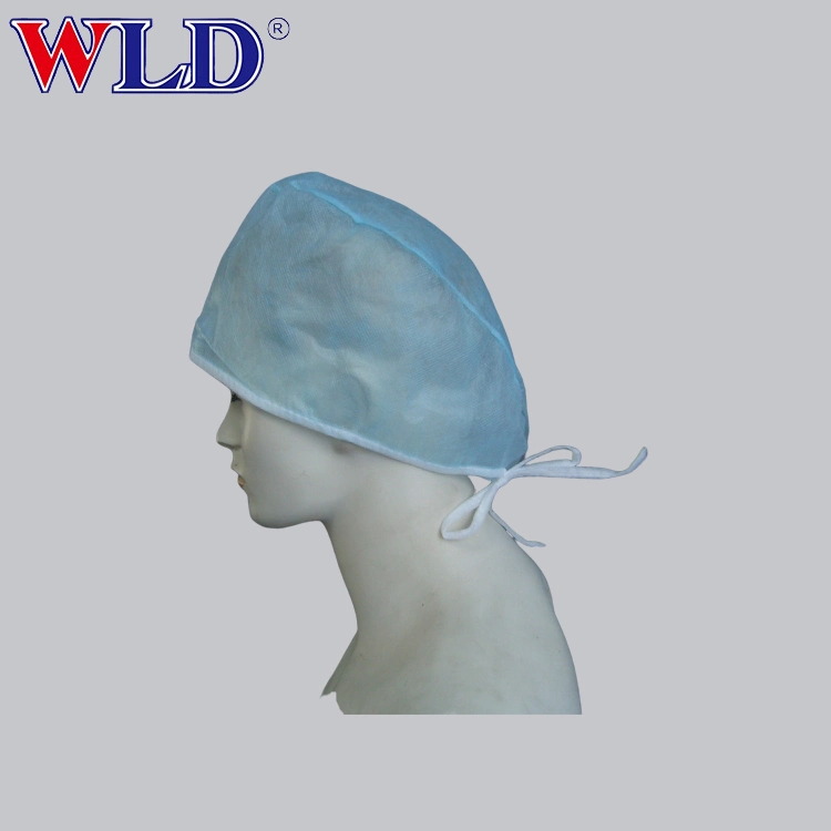 Disposable Non Woven Strip Clip Cap Bouffant Head Cover Hair Net Surgical Doctor Hat Round Mob Cap