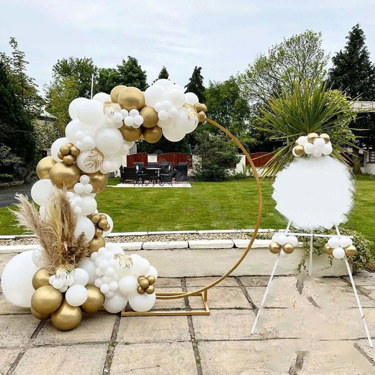 DIY Decoration Birthday Wedding Party Supplies Gold White Latex Balloon balloon Stand Arch Garland Kit Set for Sale