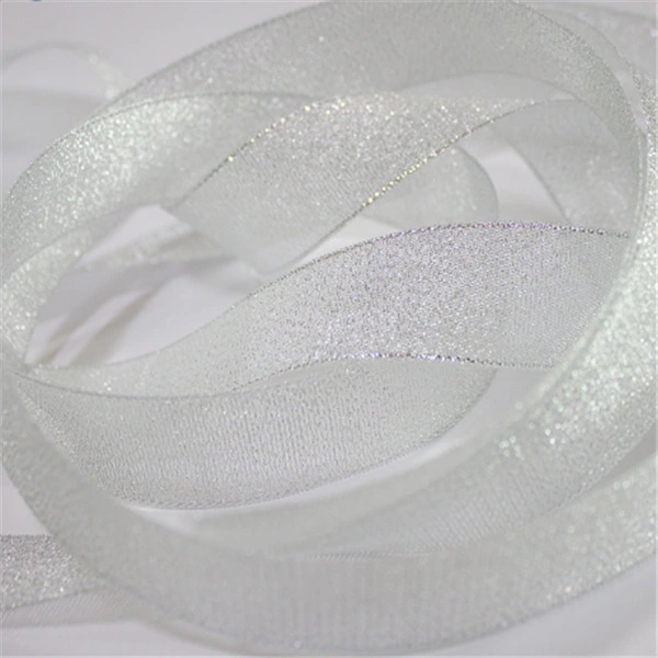 High quality/High cost performance  Beautiful Lurex Silver Metallic Ribbon for Garments/Decoration