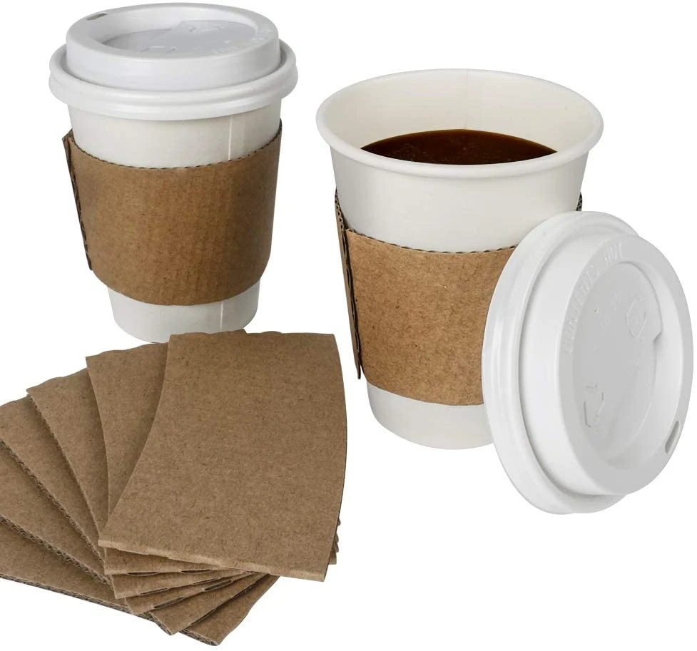 Großhandel/Lieferant Drucken mehrere Farben und Größen Einwand Einweg-Papier Cups Customized Hot Coffee Paper Cup mit Ärmeln und Deckel Hergestellt in China