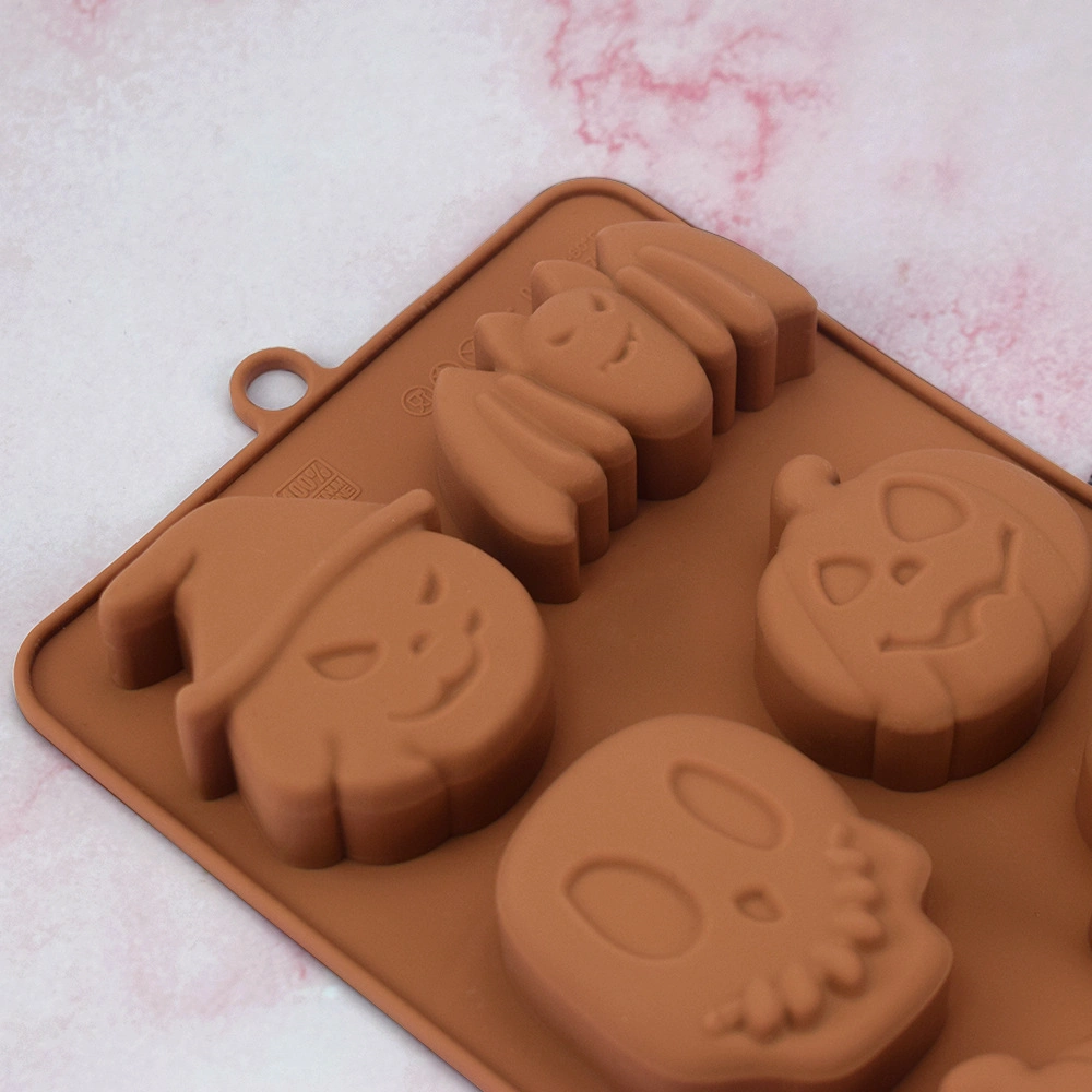 Новый стиль DIY Silicone 6 отверстия Halloween Cake Mold Bat Ghost Шоколадная форма