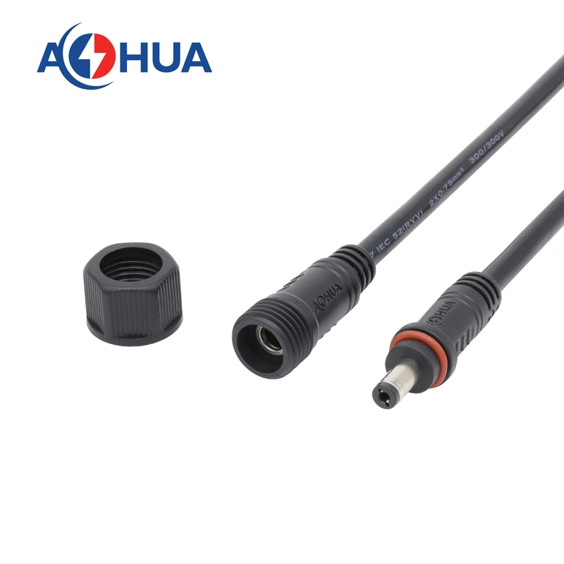 Hot Sales IP65 Waterproof Power Signal DC Connector M14 with 20AWG Electrical Wire 5.5*2.1/2.5mm Type Pre-Wire Male Female Extension Cord for Car Vdr Equipment