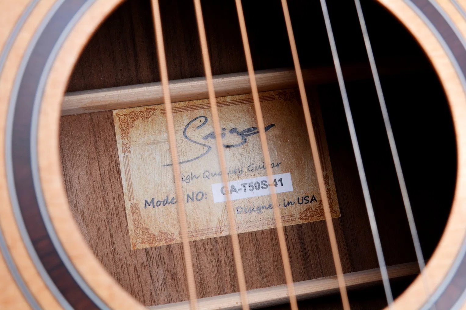 Smiger Solid Spruce Top Rosewood 41" Cutaway Matt Acoustic Guitar Folk