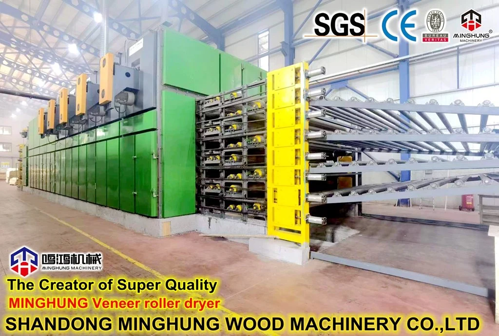 Máquina de secagem Secador de madeira compensada com revestimento em rede de rolos para trabalhos em madeira Maquinaria