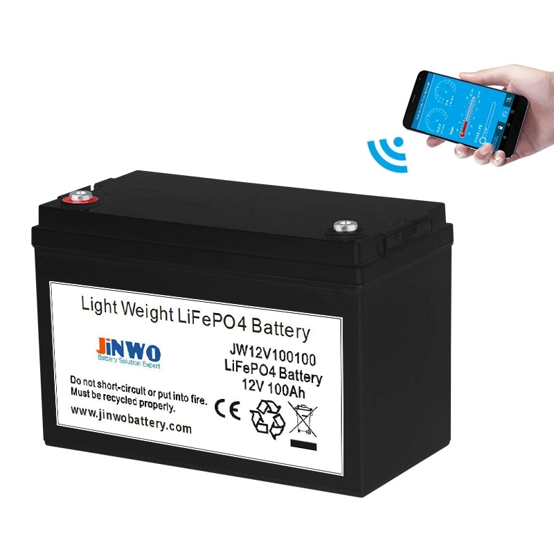 APP Control Bluetooth 12V 100ah batería Lipo LiFePO4 de Li-ion solar