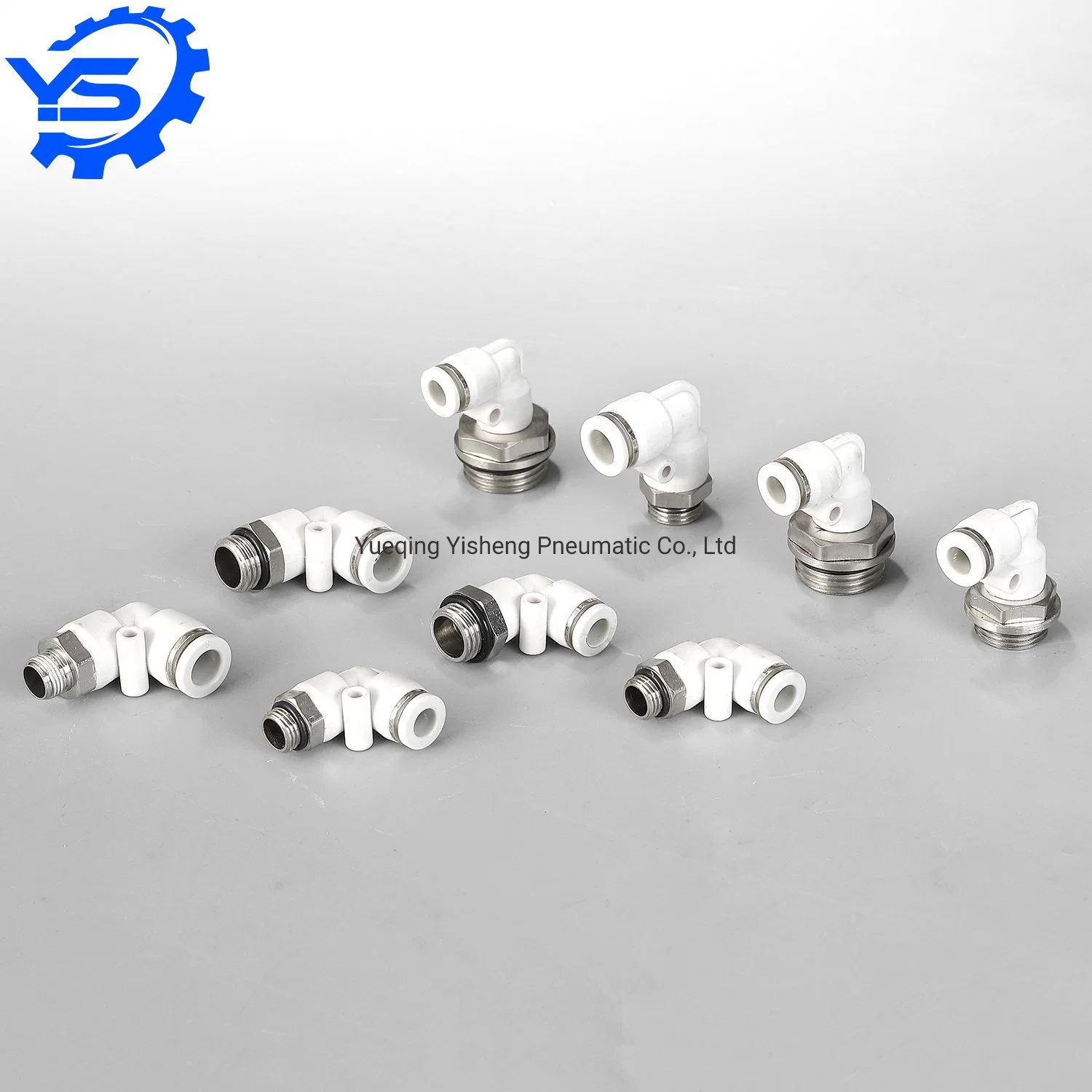 Pl Series White Color NPT 90 Degree Elbow Air Compressor Pneumatic Fittings Rotary Push in Air Fitting