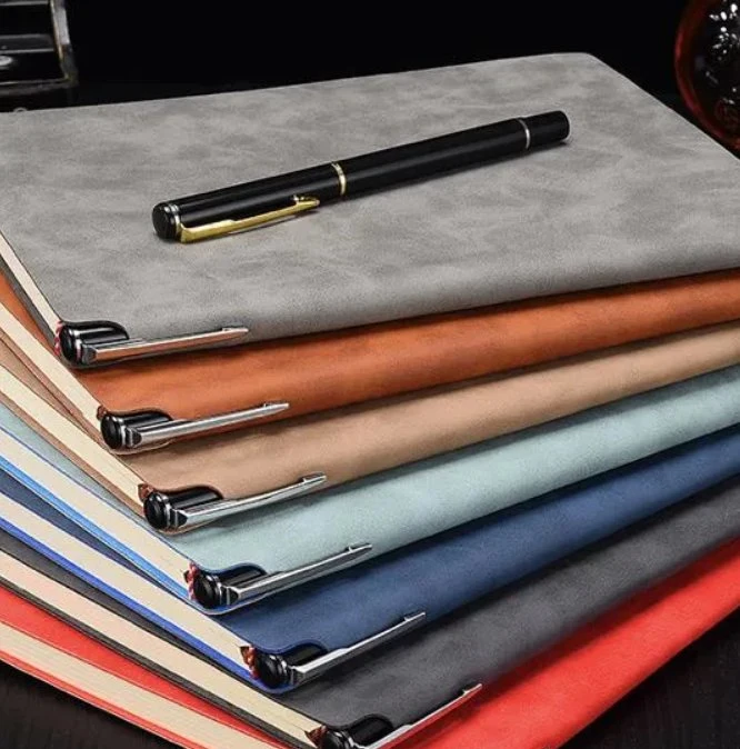 A5 Work Notepad Leather Notebook with Pen, Stationery Book Notebook Packaging, Business Gift Set Notebook and Pen