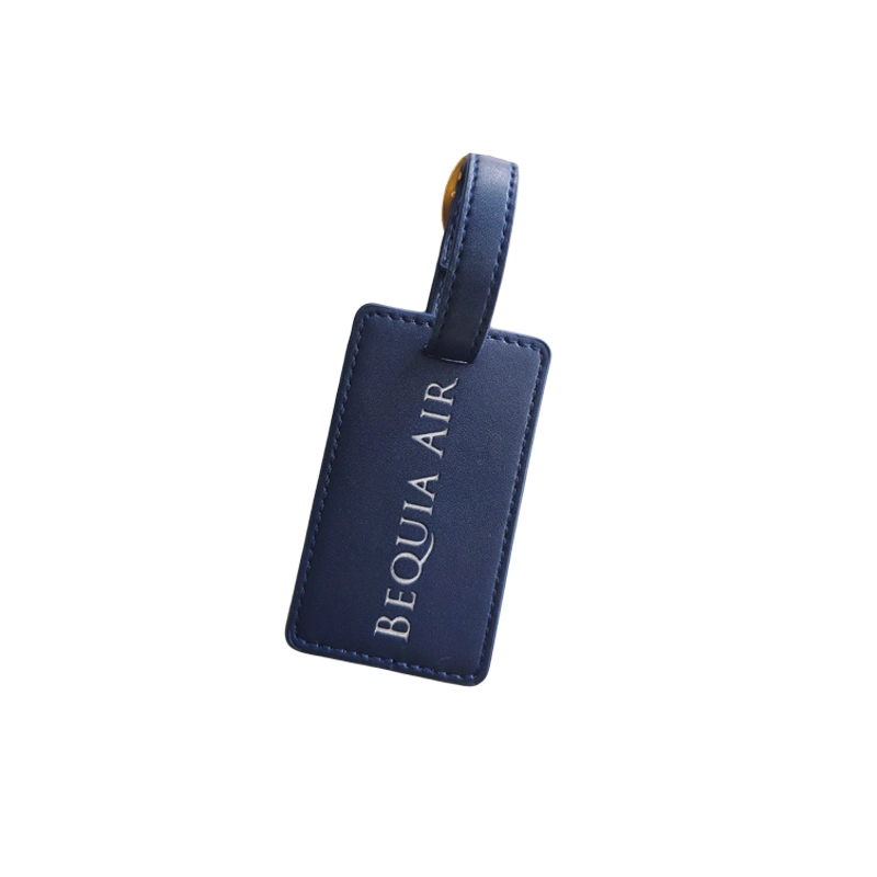 ODM Promotional Items with Logo Custom Printing PU Leather Luggage Tag Suitcase Name Label Hang Tag