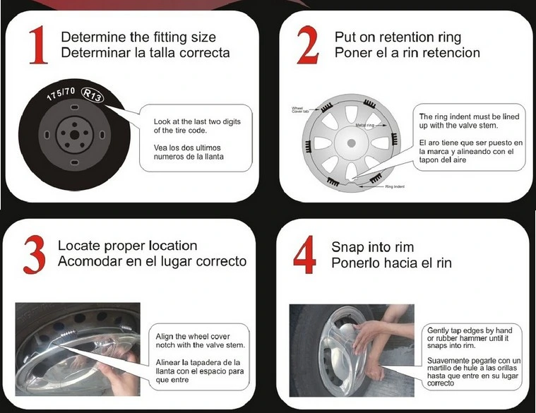 Cargem Sliver Plastic Car Wheel Hub Cap Set