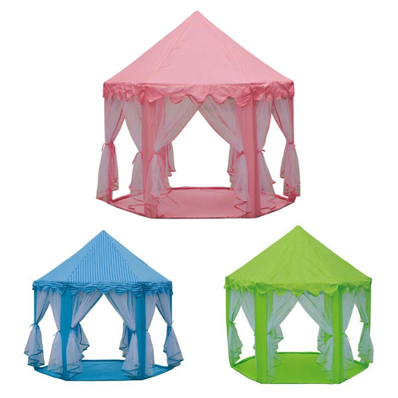 Kids Castle Tent, Girls Fairy Play Tents for Kids Hexagon Playhouse with Large Star Lights Toys for Children and Toddlers Indoor Outdoor House Games Wbb15115