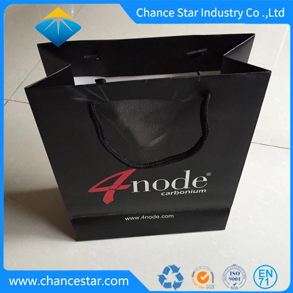 Custom White/Black Paper Shop Bags Packaging Bags with Handle