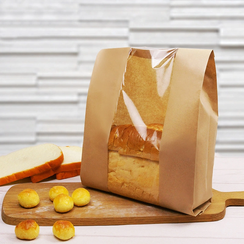 High quality/High cost performance Plastic Packaging Bread Paper Bag for Bakery Toast Box Bags