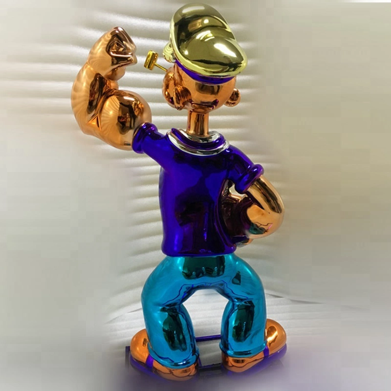 Personalizar Popular Tamaño de vida Popeye Estatua Popeye de acero inoxidable pulido Popeye Para decoración