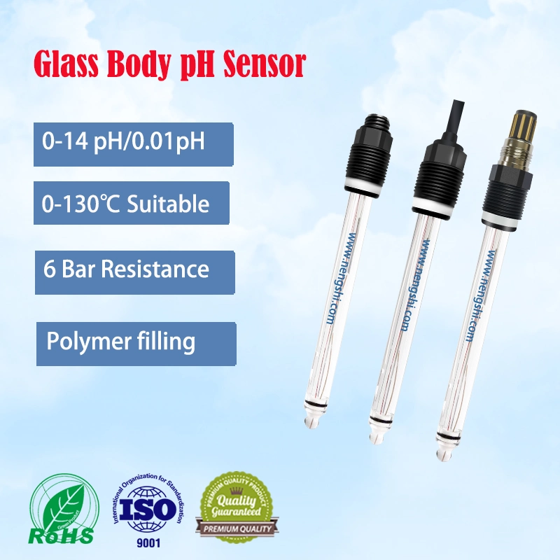 Online Industrial Glass pH Sensor Probe Electrode for General Industry with High Accuracy